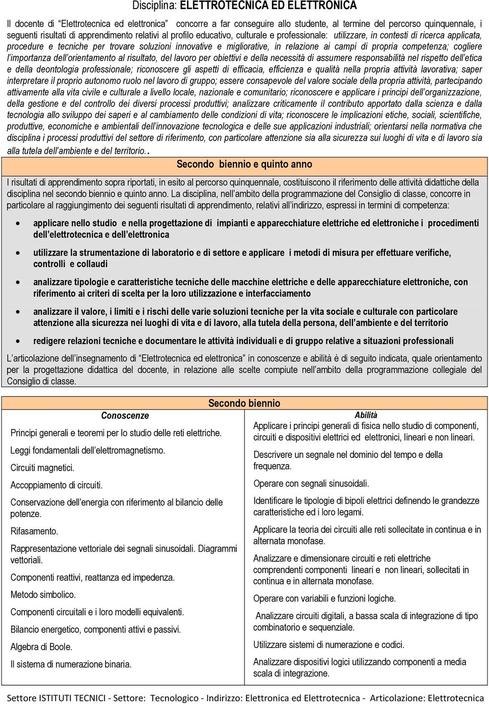 relazione ai campi di propria competenza; cogliere l importanza dell orientamento al risultato, del lavoro per obiettivi e della necessità di assumere responsabilità nel rispetto dell etica e della