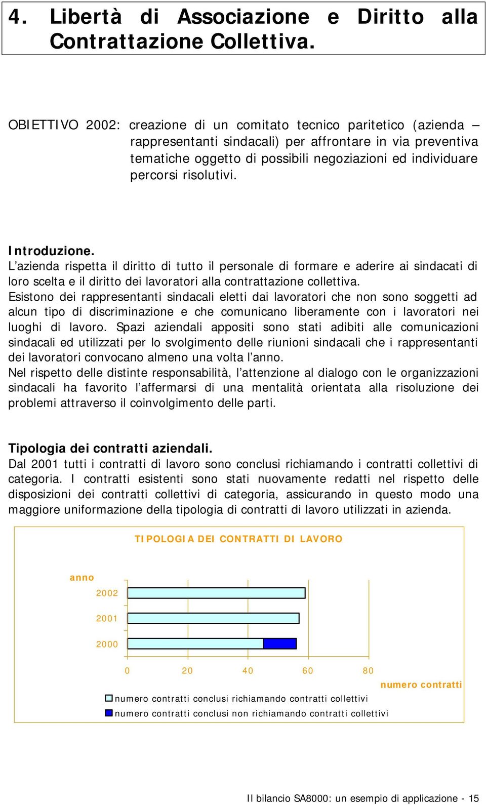 risolutivi. Introduzione. L azienda rispetta il diritto di tutto il personale di formare e aderire ai sindacati di loro scelta e il diritto dei lavoratori alla contrattazione collettiva.