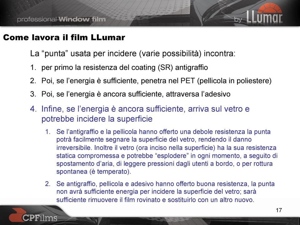 Infine, se l energia è ancora sufficiente, arriva sul vetro e potrebbe incidere la superficie 1.