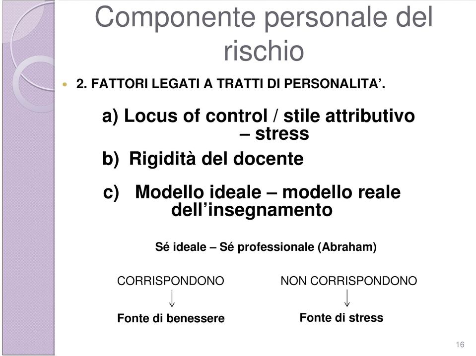 Modello ideale modello reale dell insegnamento Sé ideale Sé professionale