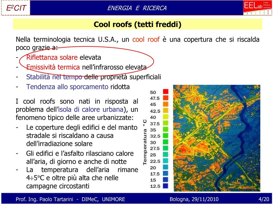 - Tendenza allo sporcamento ridotta I cool roofs sono nati in risposta al problema dell isola di calore urbana), un fenomeno tipico delle aree urbanizzate: - Le coperture degli edifici e