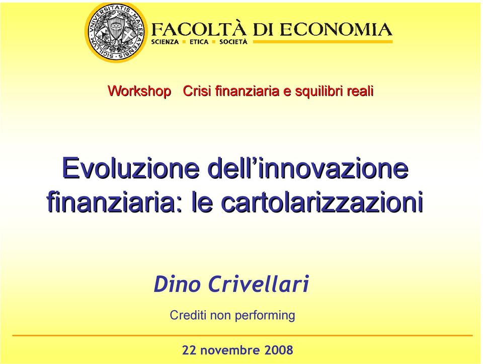 innovazione finanziaria: le