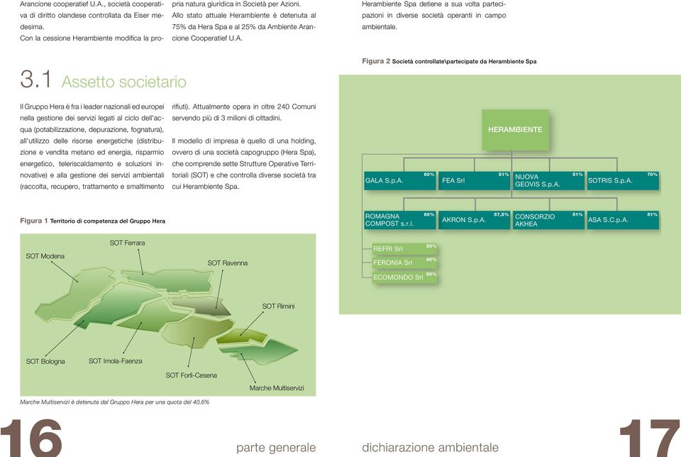 3.1 Assetto societario Figura 2 Società controllate\partecipate da Herambiente Spa Il Gruppo Hera è fra i leader nazionali ed europei rifiuti).