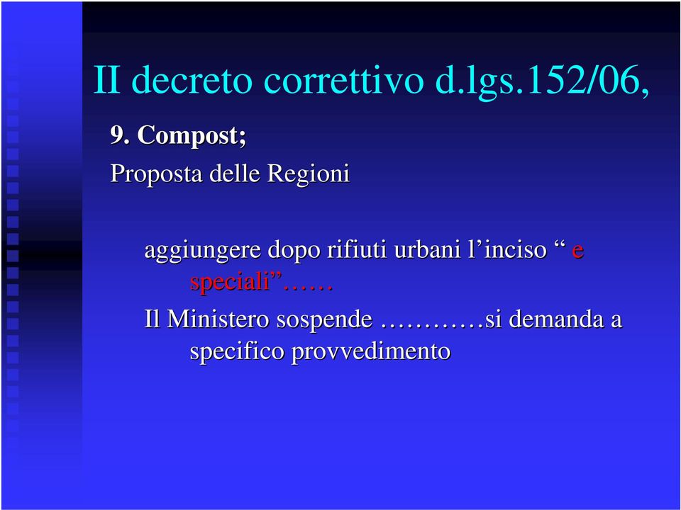 inciso l e speciali Il Ministero