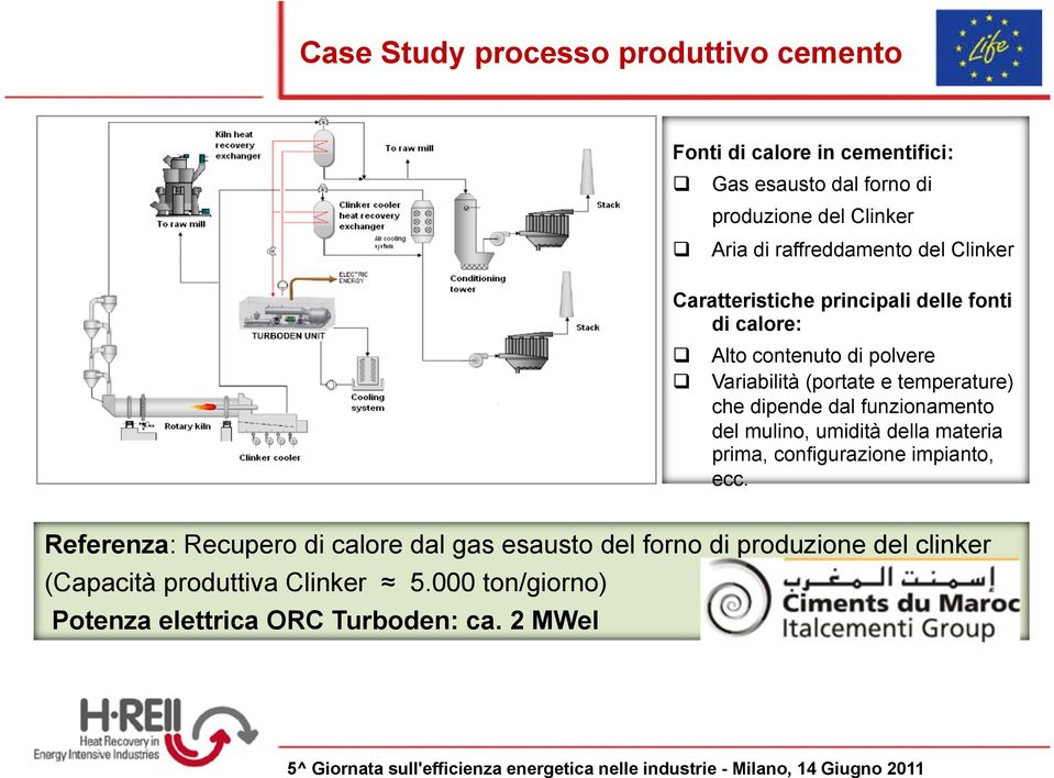 Variabilità (portate e temperature) che dipende dal funzionamento del mulino, umidità della materia prima, configurazione impianto, ecc.