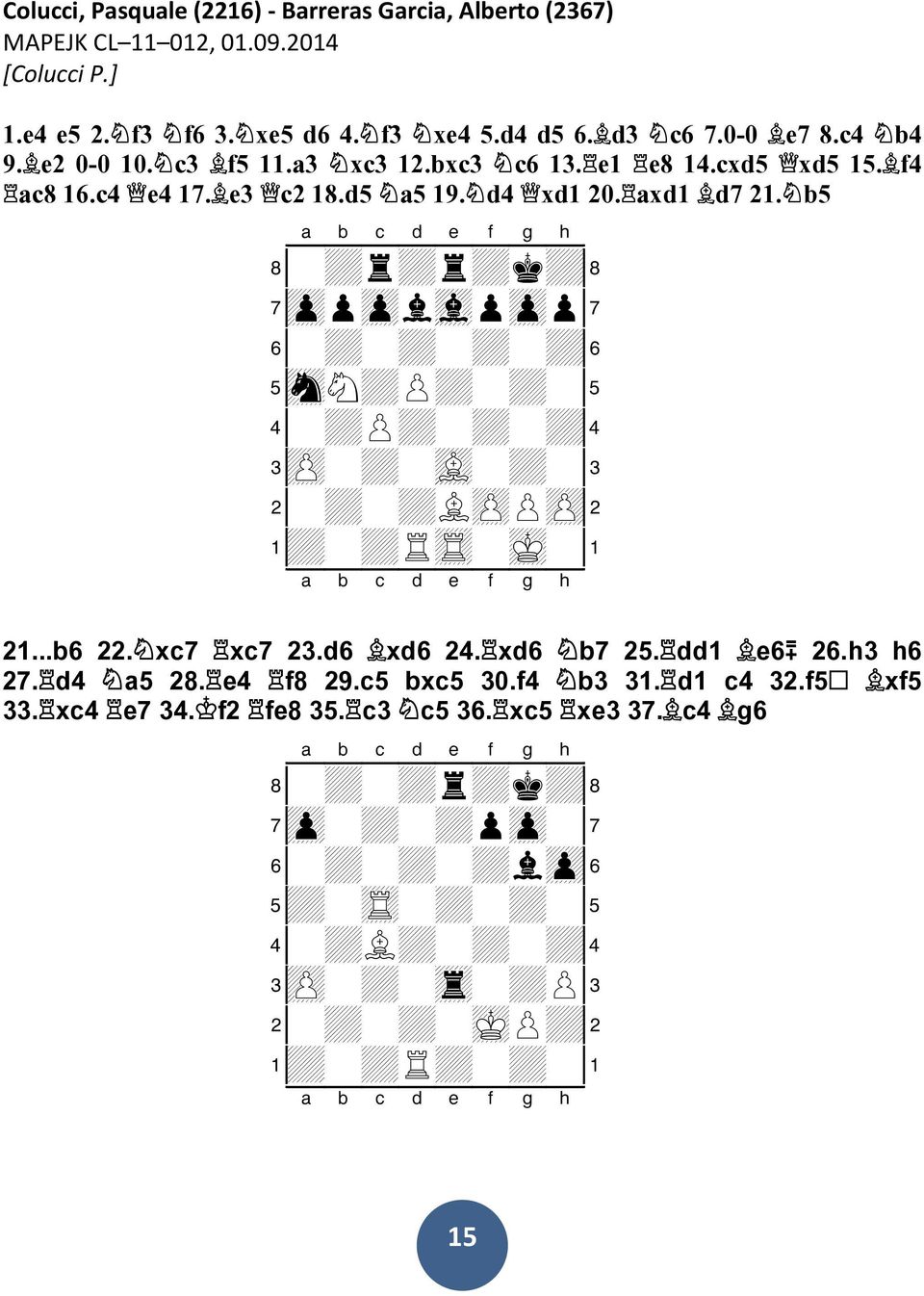 d4 xd1 20. axd1 d7 21. b5 + + + + + + + + + + + + + + + + + + + + + 21...b6 22. xc7 xc7 23.d6 xd6 24. xd6 b7 25. dd1 e6 26.h3 h6 27. d4 a5 28.