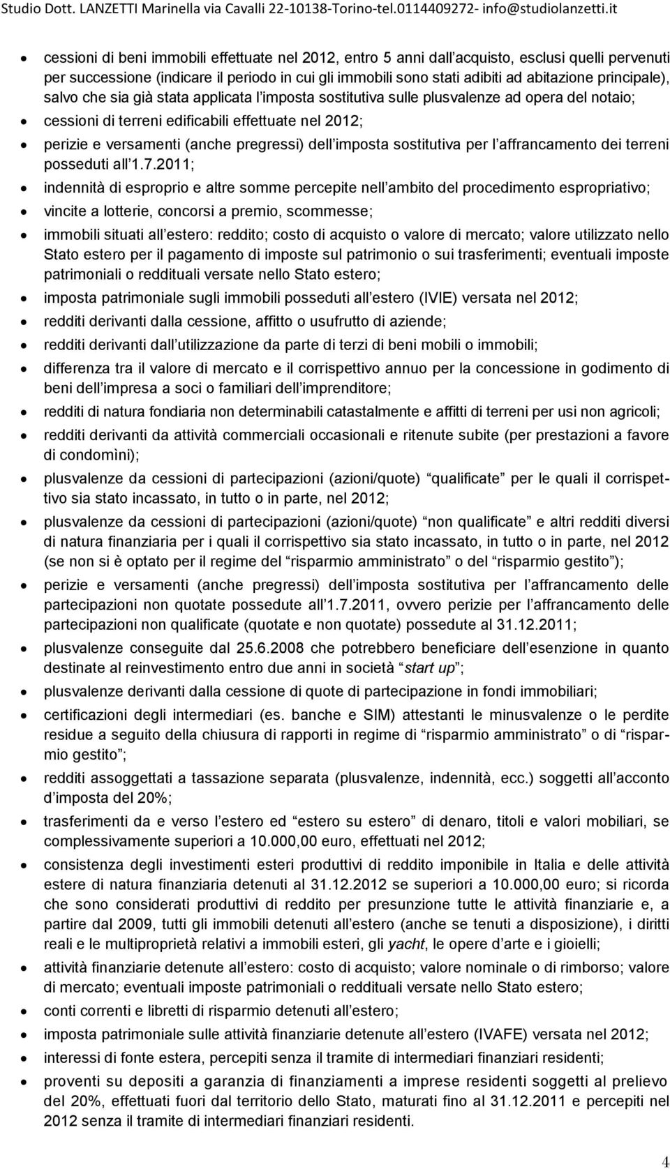 dell imposta sostitutiva per l affrancamento dei terreni posseduti all 1.7.