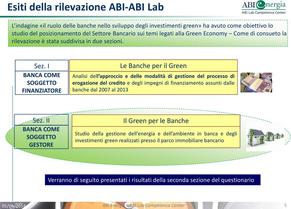 I BANCA COME SOGGETTO FINANZIATORE Le Banche per il Green Analisi dell approccio e delle modalità di gestione del processo di erogazione del credito e degli impegni di finanziamento assunti dalle