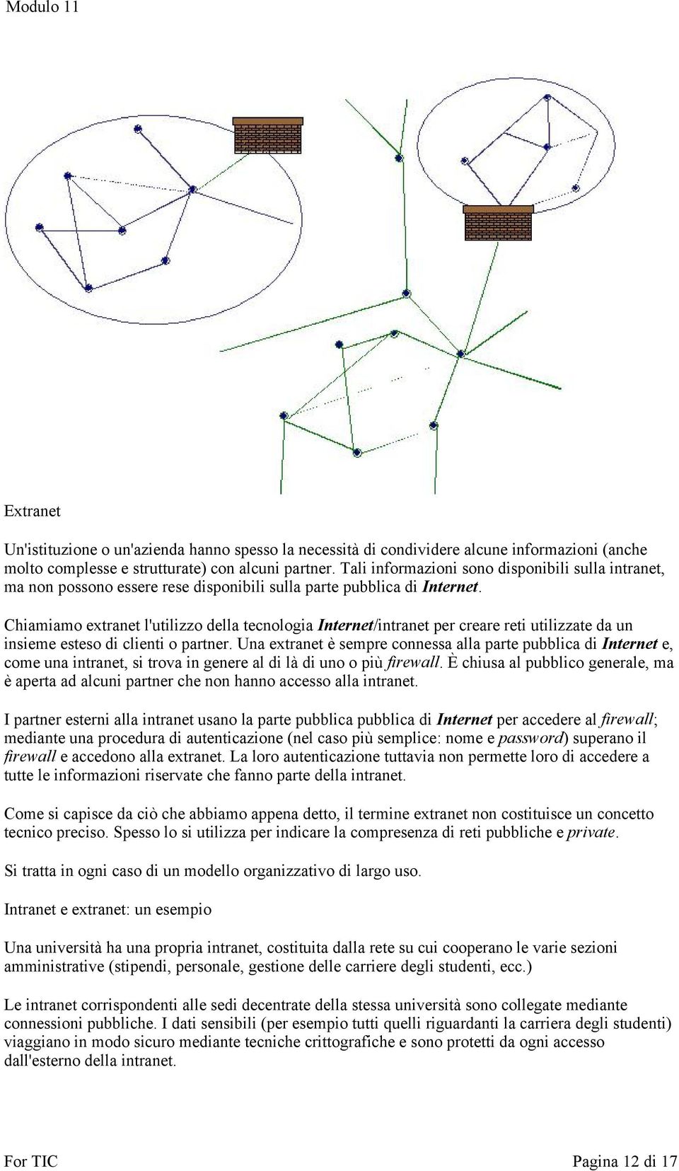 Chiamiamo extranet l'utilizzo della tecnologia Internet/intranet per creare reti utilizzate da un insieme esteso di clienti o partner.