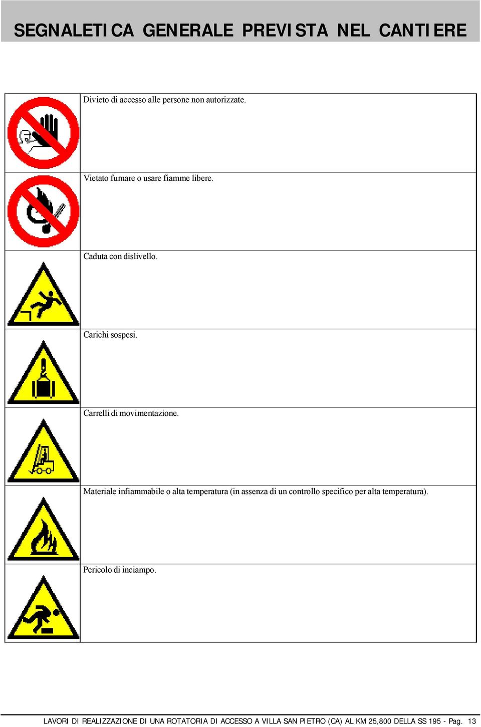 Materiale infiammabile o alta temperatura (in assenza di un controllo specifico per alta temperatura).