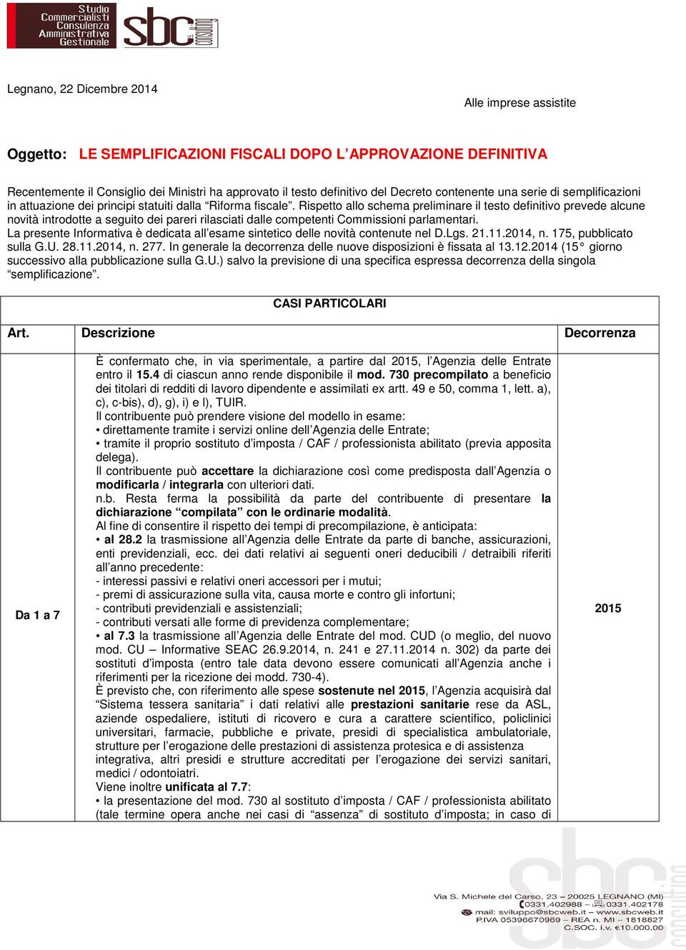 Rispetto allo schema preliminare il testo definitivo prevede alcune novità introdotte a seguito dei pareri rilasciati dalle competenti Commissioni parlamentari.