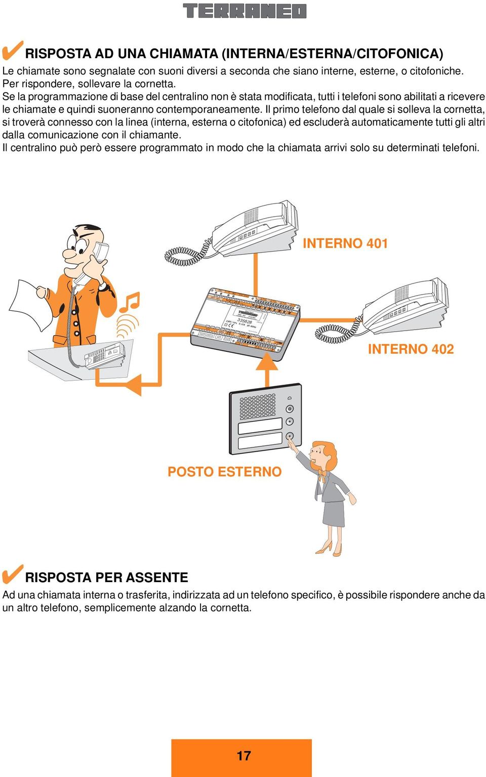 ..... EXP 6A M 2 3 4 5 6 7 MF DC MF DC 7 PC 8 3 7 8 P P 9 6 5 2 3 4 4 Patent Pending P 22 6 ISPOSTA AD UNA CHIAMATA (INTENA/ESTENA/CITOFONICA) Le chiamate sono segnalate con suoni diversi a seconda