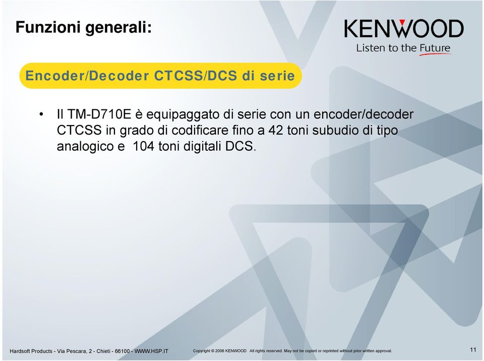 encoder/decoder CTCSS in grado di codificare fino a