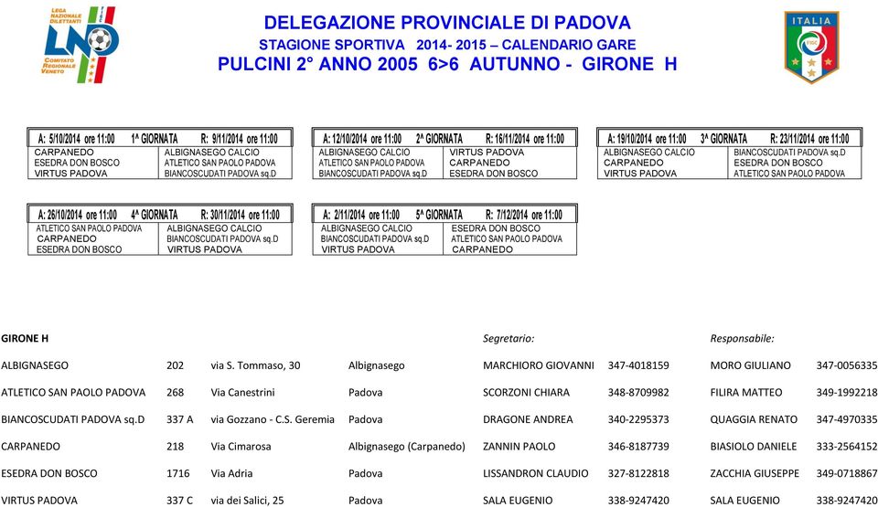 d CARPANEDO ESEDRA DON BOSCO VIRTUS PADOVA ATLETICO SAN PAOLO PADOVA ATLETICO SAN PAOLO PADOVA ALBIGNASEGO CALCIO CARPANEDO BIANCOSCUDATI PADOVA sq.