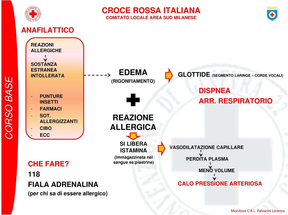 DISPNEA ARR. RESPIRATORIO SI LIBERA ISTAMINA VASODILATAZIONE CAPILLARE CHE FARE?