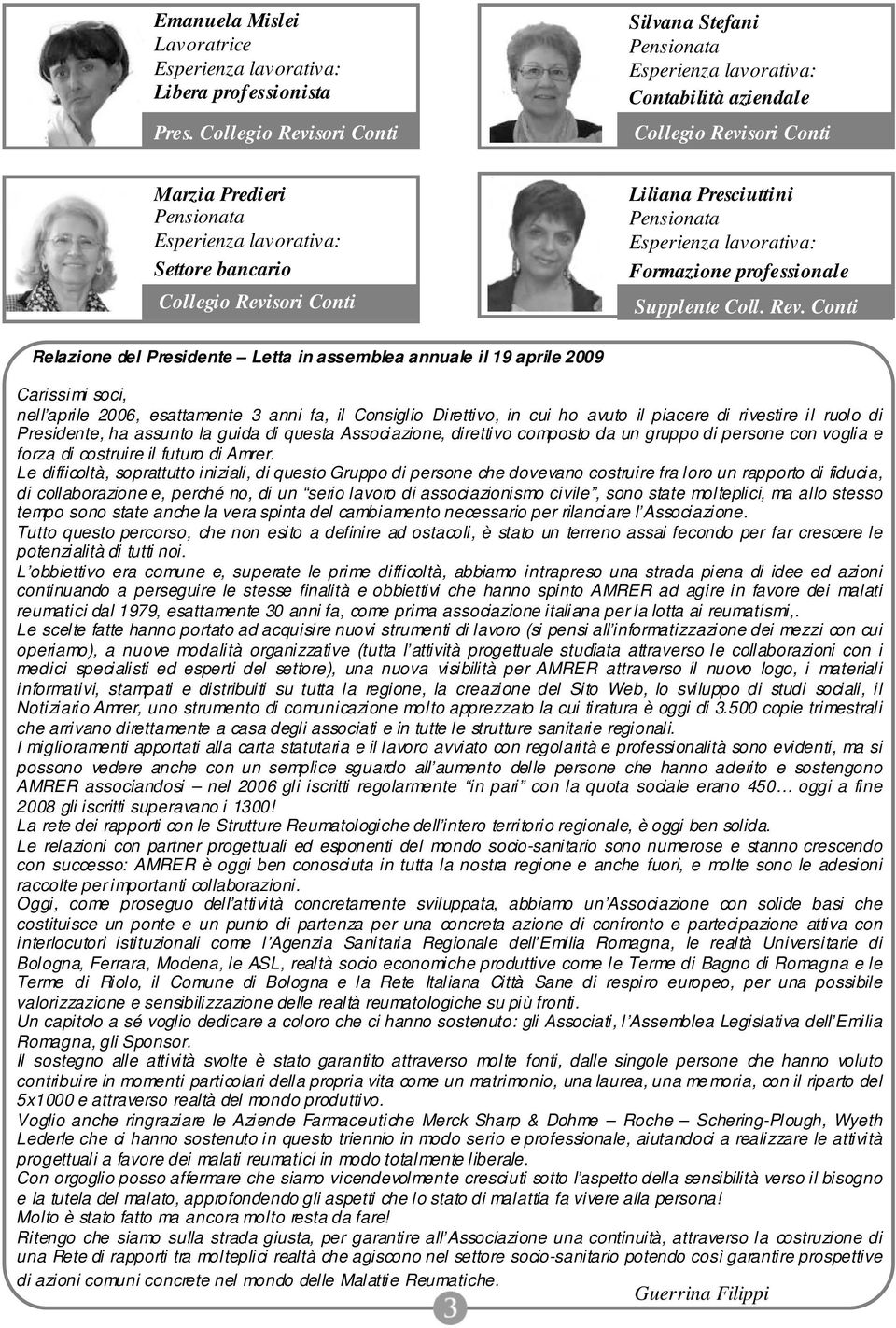 Presciuttini Pensionata Formazione professionale Supplente Coll. Rev.