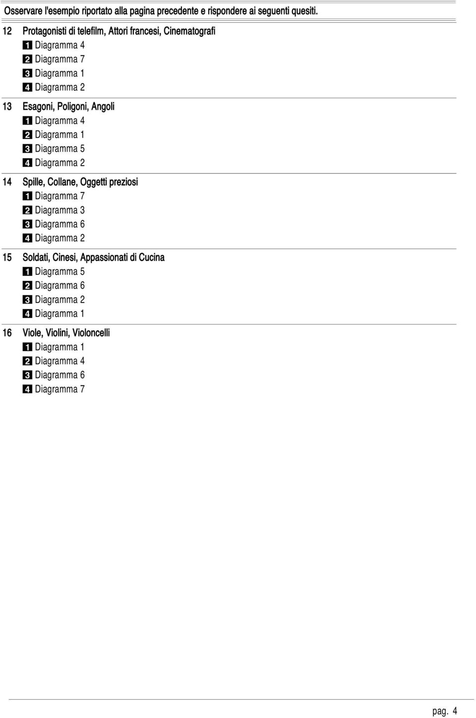 Poligoni, Angoli 1 Diagramma 4 2 Diagramma 1 3 Diagramma 5 4 Diagramma 2 Spille, Collane, Oggetti preziosi 1 Diagramma 7 2 Diagramma 3 3