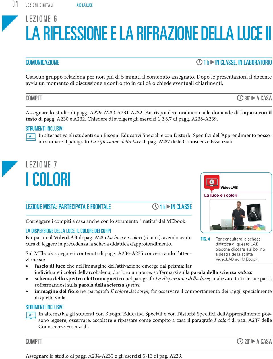 A229-A230-A231-A232. Far rispondere oralmente alle domande di Impara con il testo di pagg. A230 e A232. Chiedere di svolgere gli esercizi 1,2,6,7 di pagg. A238-A239.