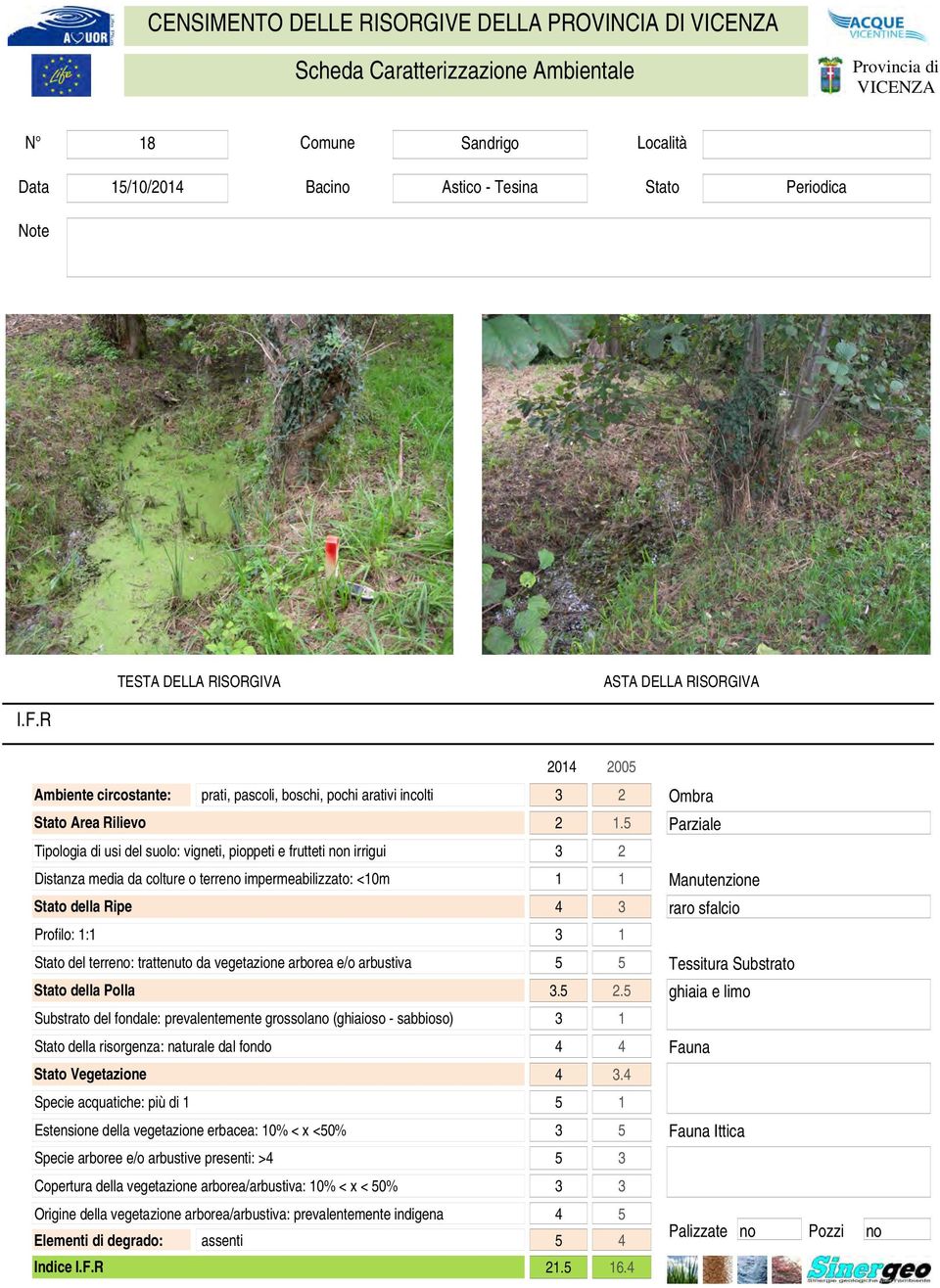 Stato del terre: trattenuto da vegetazione arborea e/o arbustiva.