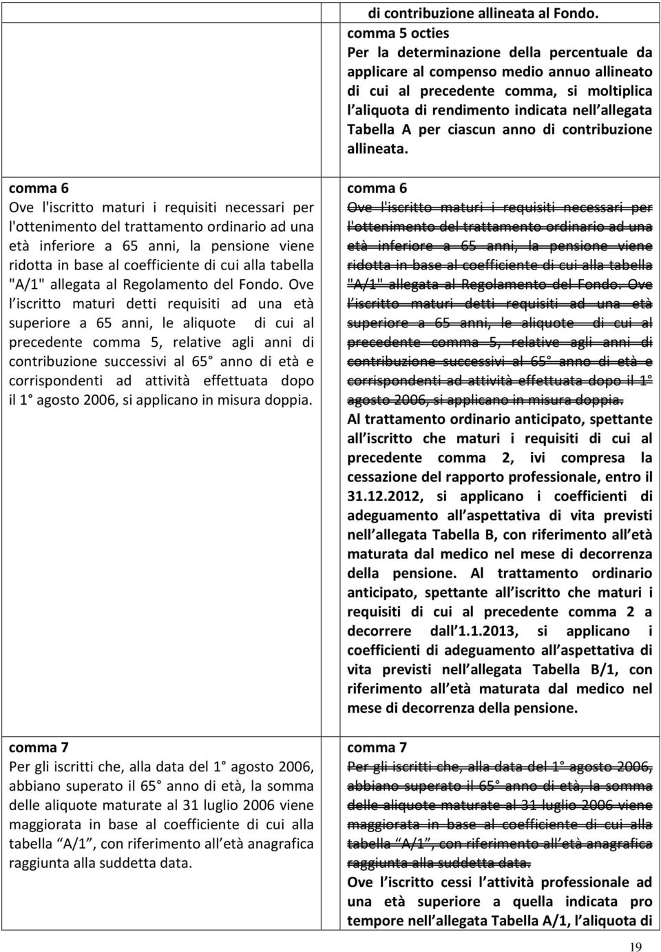 A per ciascun anno di contribuzione allineata.