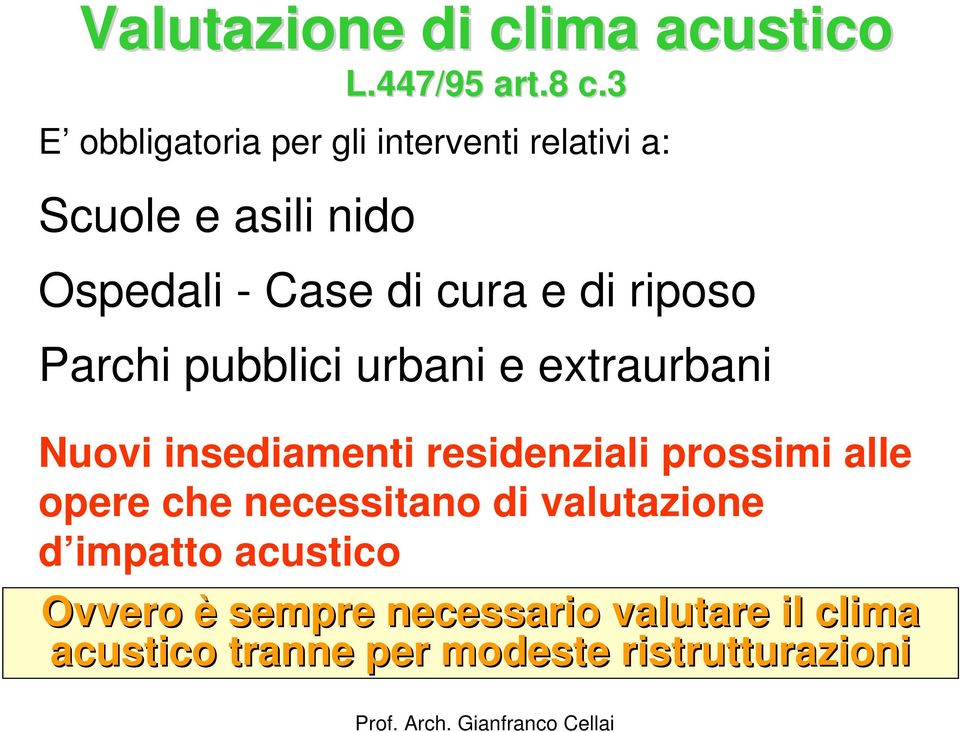 riposo Parchi pubblici urbani e extraurbani Nuovi insediamenti residenziali prossimi alle opere