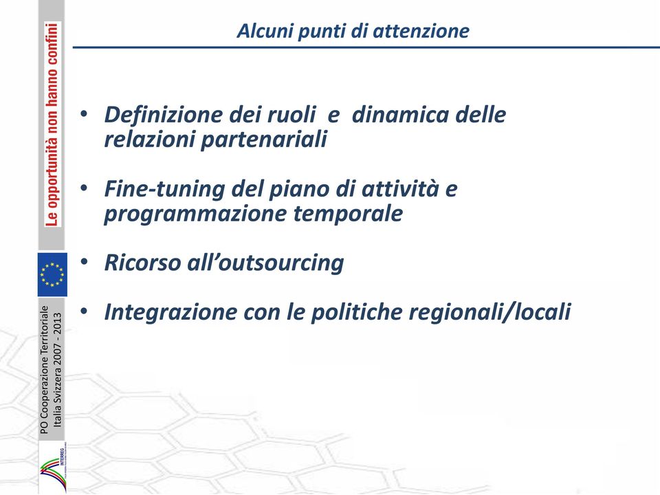 piano di attività e programmazione temporale Ricorso