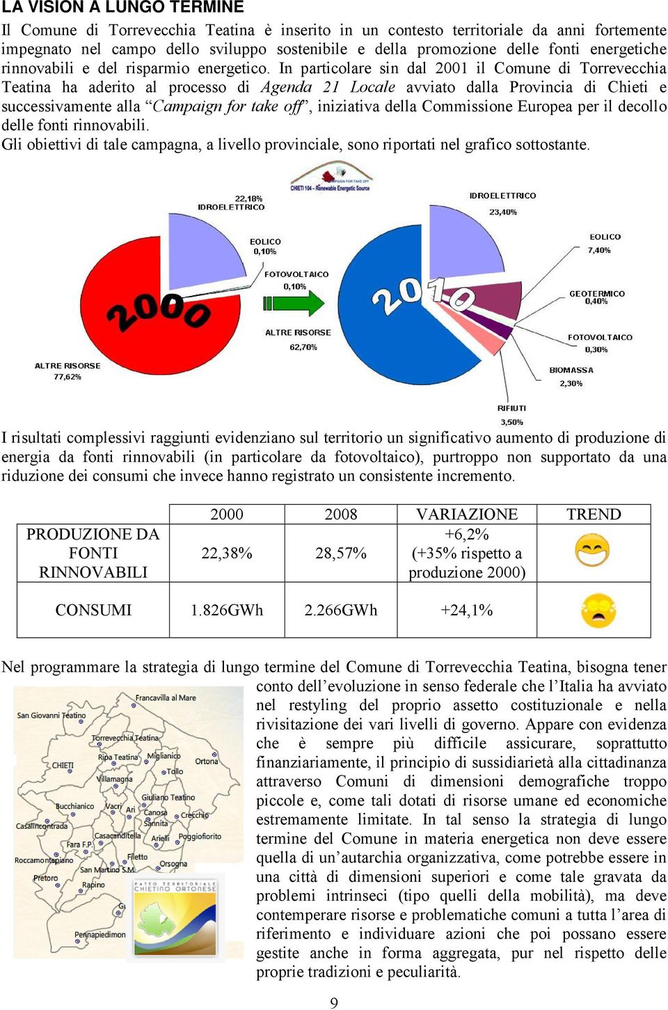 In particolare sin dal 2001 il Comune di Torrevecchia Teatina ha aderito al processo di Agenda 21 Locale avviato dalla Provincia di Chieti e successivamente alla Campaign for take off, iniziativa