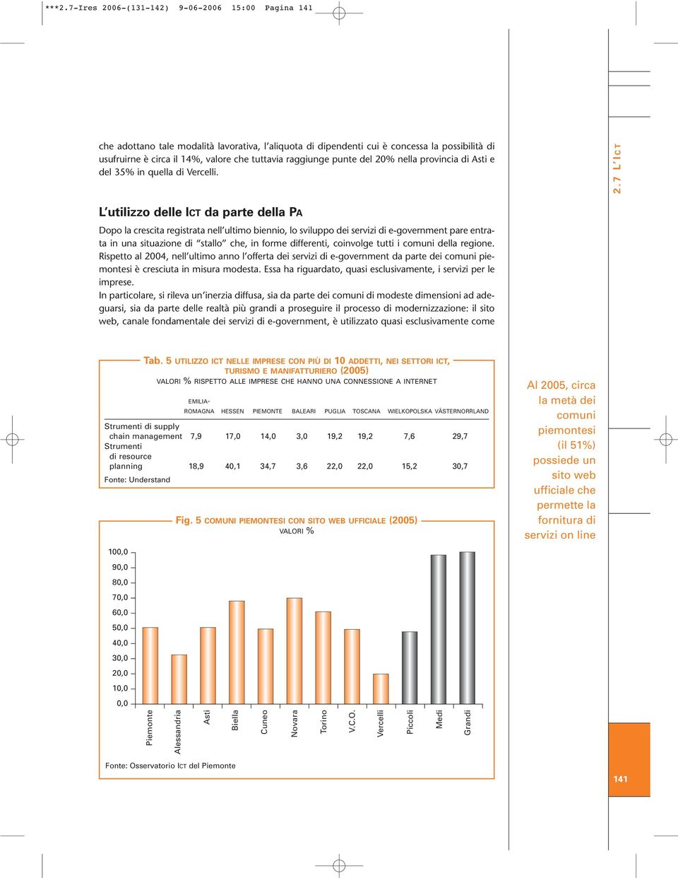 L utilizzo delle ICT da parte della PA Dopo la crescita registrata nell ultimo biennio, lo sviluppo dei servizi di e-government pare entrata in una situazione di stallo che, in forme differenti,