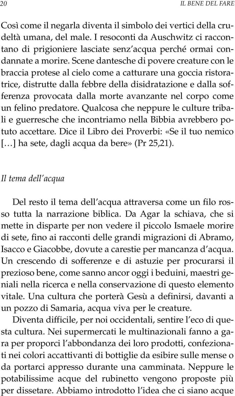 Scene dantesche di povere creature con le braccia protese al cielo come a catturare una goccia ristoratrice, distrutte dalla febbre della disidratazione e dalla sofferenza provocata dalla morte