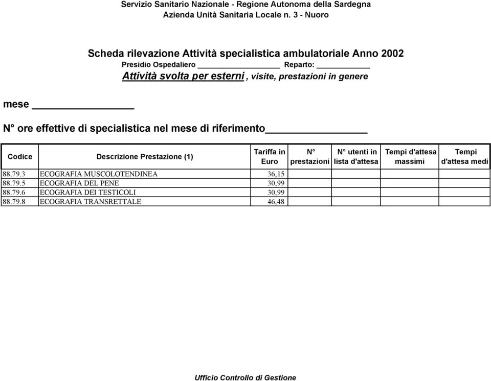 3 ECOGRAFIA MUSCOLOTENDINEA 36,15 88.79.