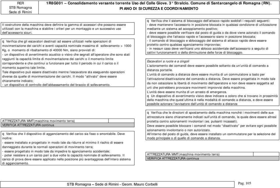 40000 Nm, siano provvisti di: - un dispositivo di avvertimento acustico o visivo che segnali all operatore che sono stati raggiunti la capacità limite di movimentazione dei carichi o il momento