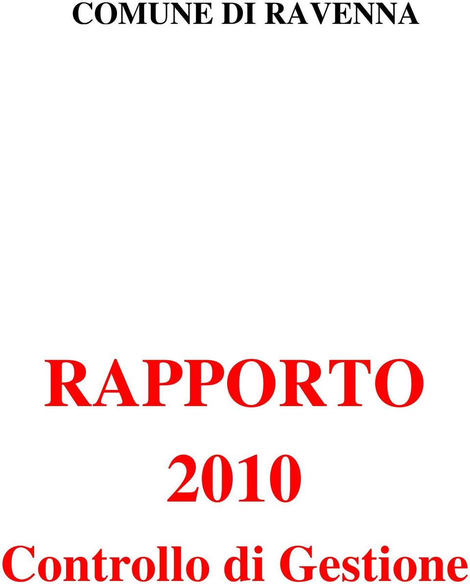 RAPPORTO 2010