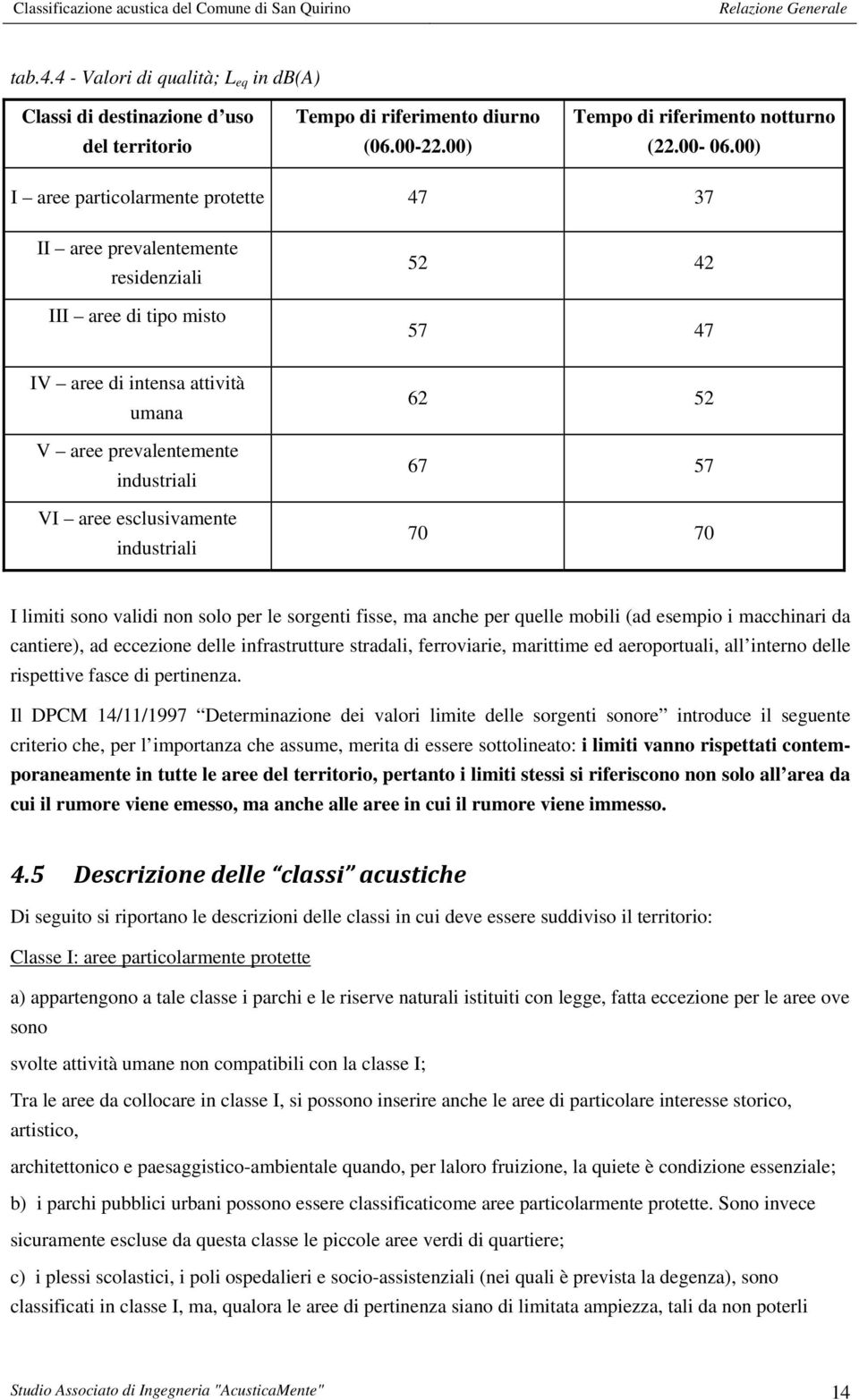 esclusivamente industriali 62 52 67 57 70 70 I limiti sono validi non solo per le sorgenti fisse, ma anche per quelle mobili (ad esempio i macchinari da cantiere), ad eccezione delle infrastrutture