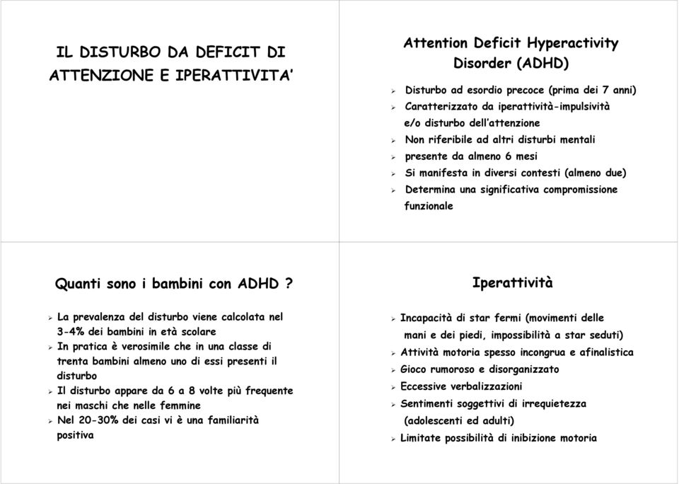 sono i bambini con ADHD?