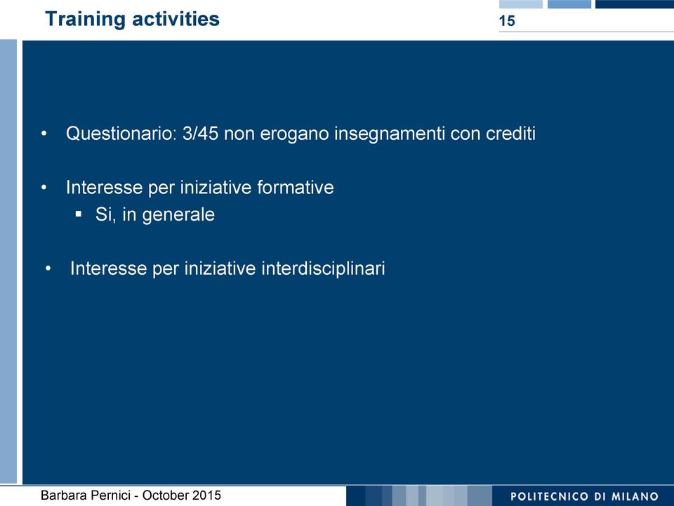 Interesse per iniziative formative Si, in