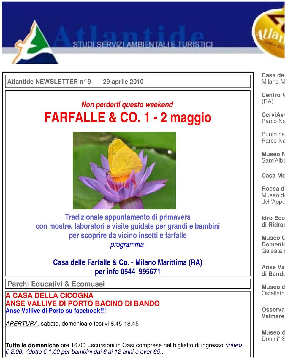 visite guidate per grandi e bambini per scoprire da vicino insetti e farfalle programma Casa delle Farfalle & Co.