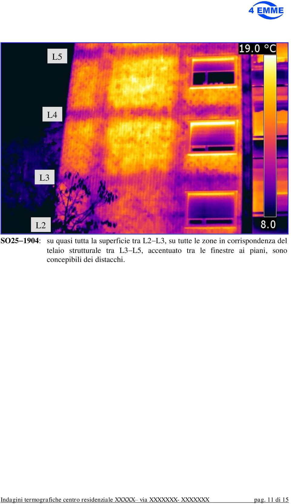 accentuato tra le finestre ai piani, sono concepibili dei distacchi.