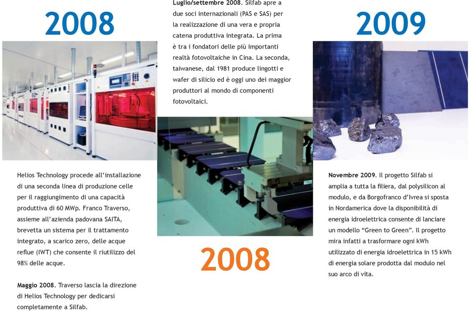 La seconda, taiwanese, dal 1981 produce lingotti e wafer di silicio ed è oggi uno dei maggior produttori al mondo di componenti fotovoltaici.