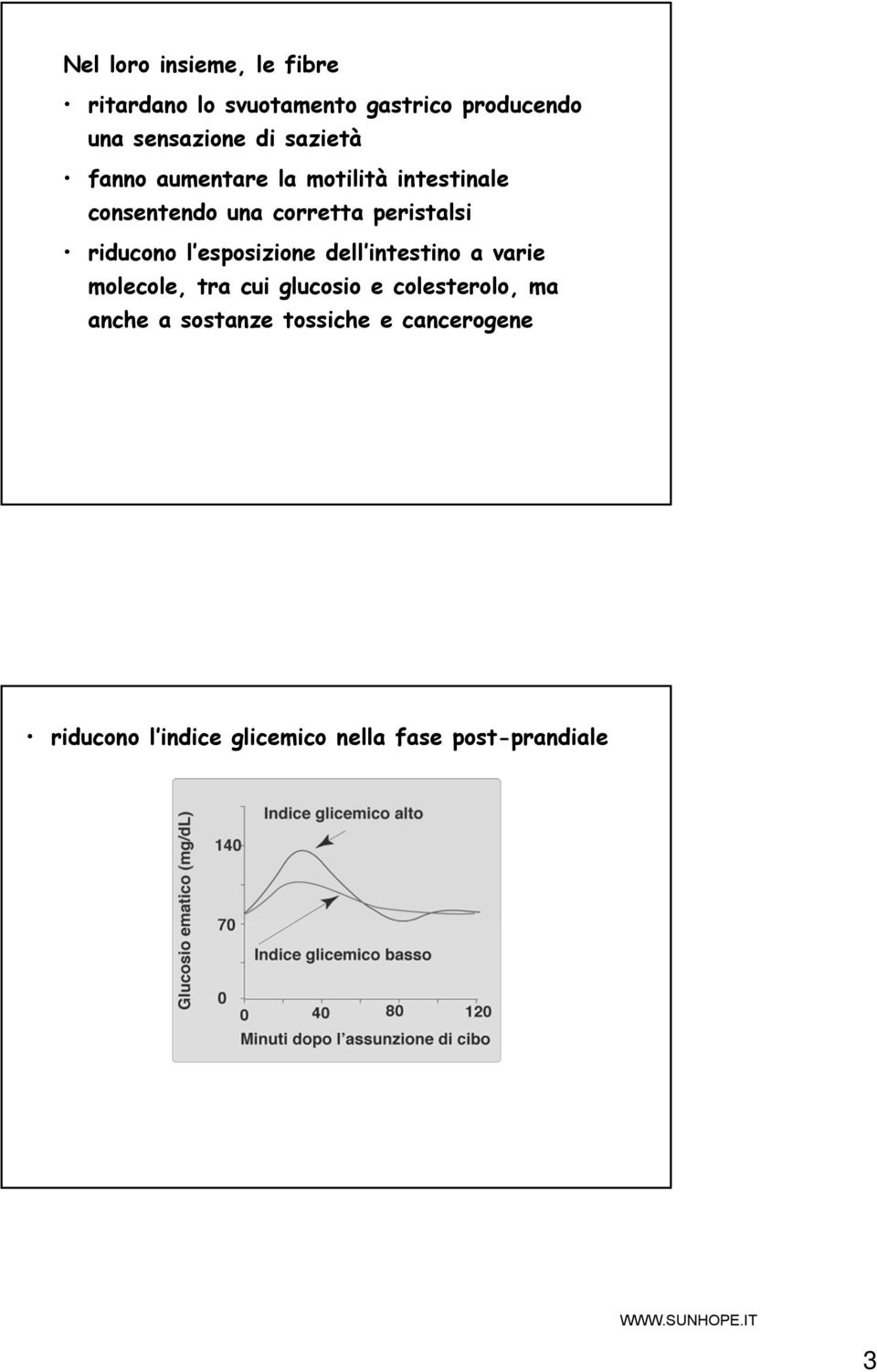 riducono l esposizione dell intestino a varie molecole, tra cui glucosio e colesterolo,