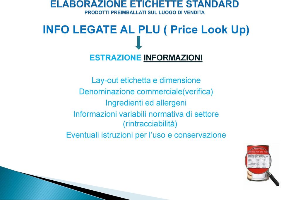 commerciale(verifica) Ingredienti ed allergeni Informazioni