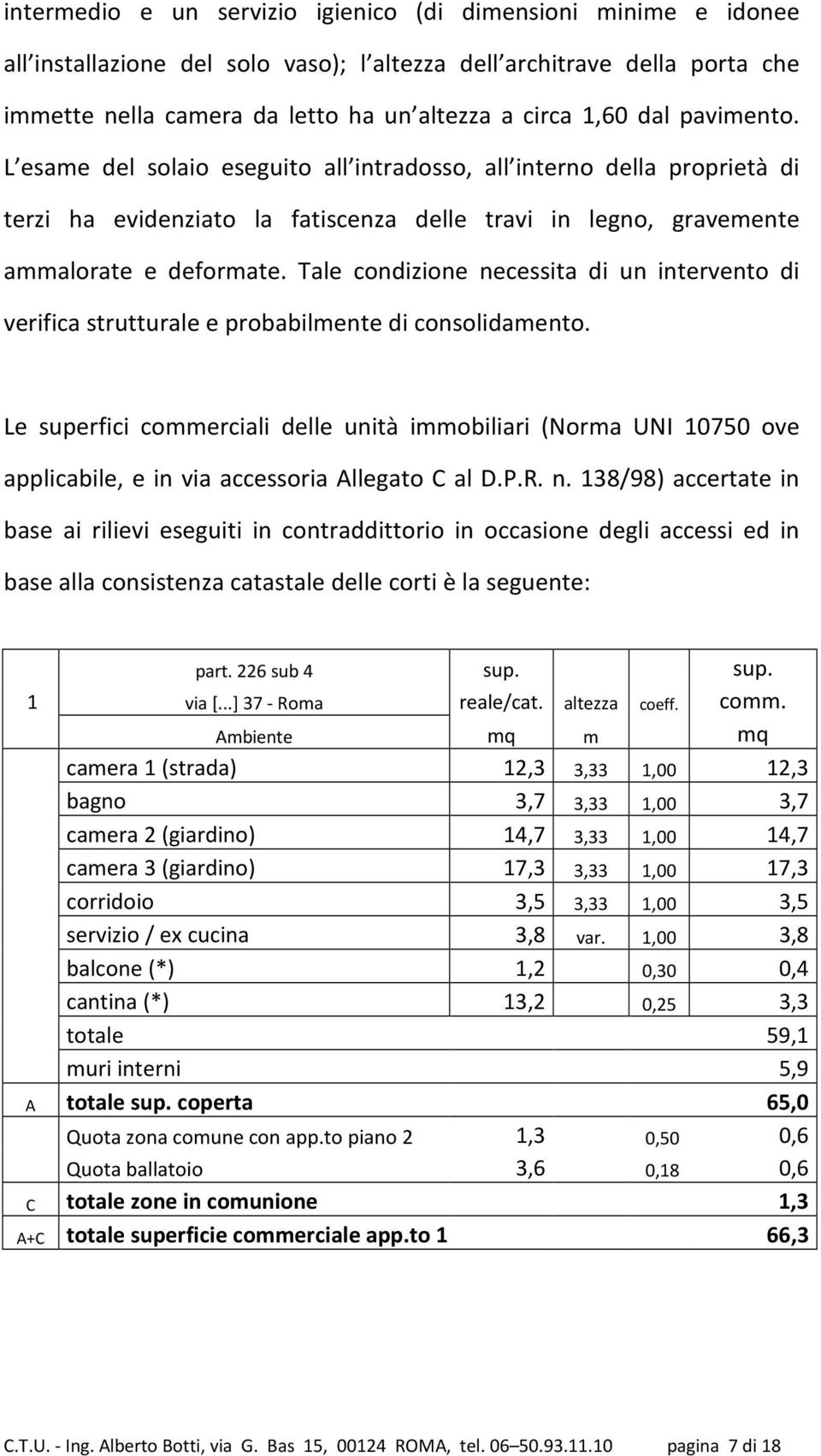 Tale condizione necessita di un intervento di verifica strutturale e probabilmente di consolidamento.