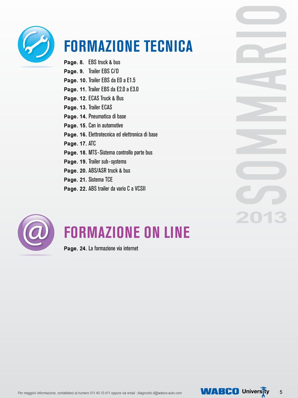 ATC Page. 18. MTS-Sistema controllo porte bus Page. 19. Trailer sub-systems Page. 20. ABS/ASR truck & bus Page. 21. Sistema TCE Page. 22.