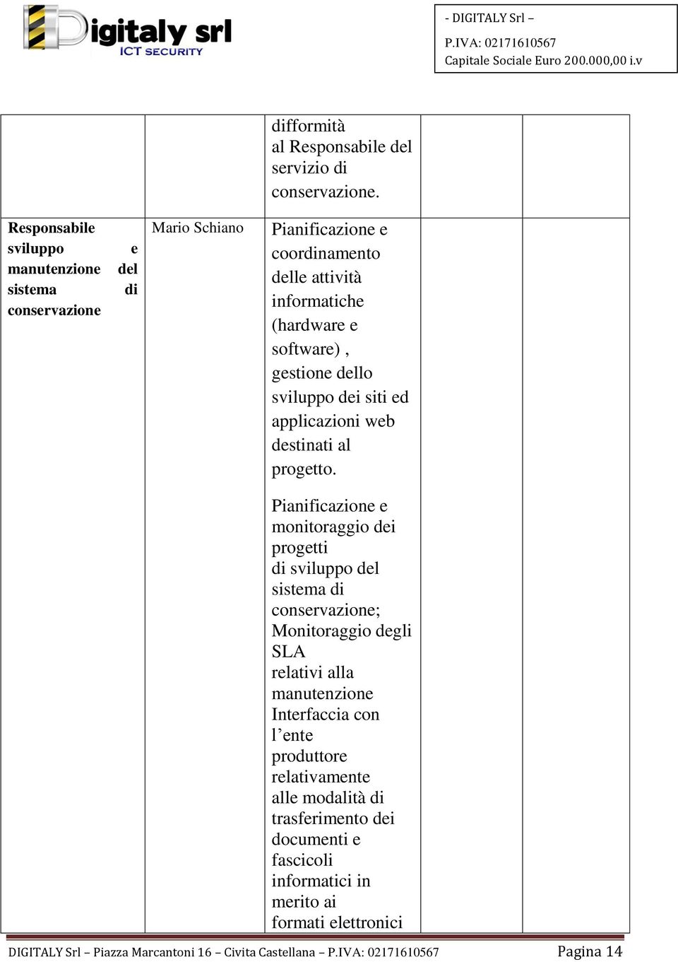 software), gestione dello sviluppo dei siti ed applicazioni web destinati al progetto.