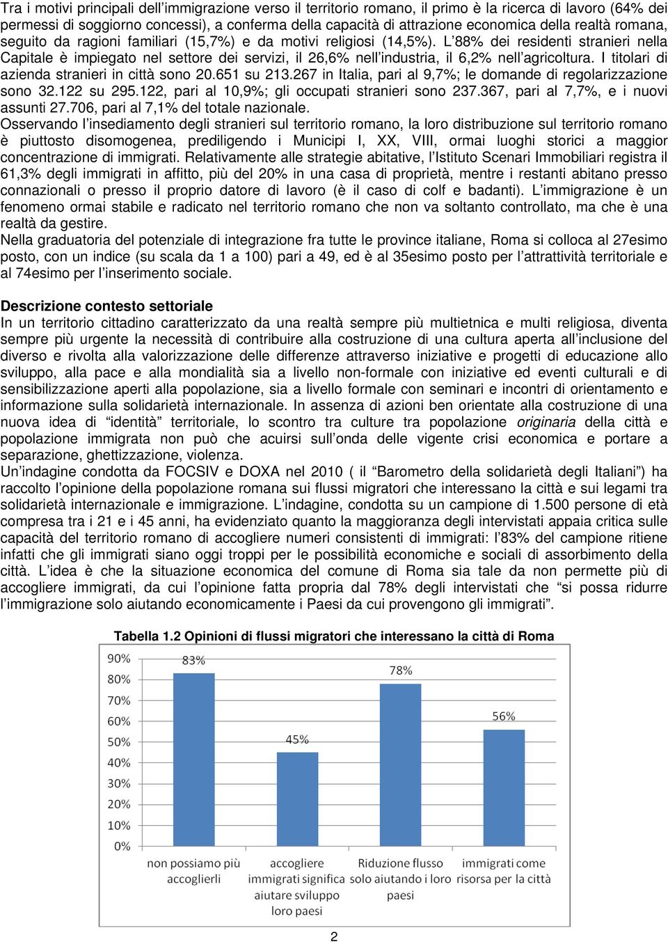 L 88% dei residenti stranieri nella Capitale è impiegato nel settore dei servizi, il 26,6% nell industria, il 6,2% nell agricoltura. I titolari di azienda stranieri in città sono 20.651 su 213.