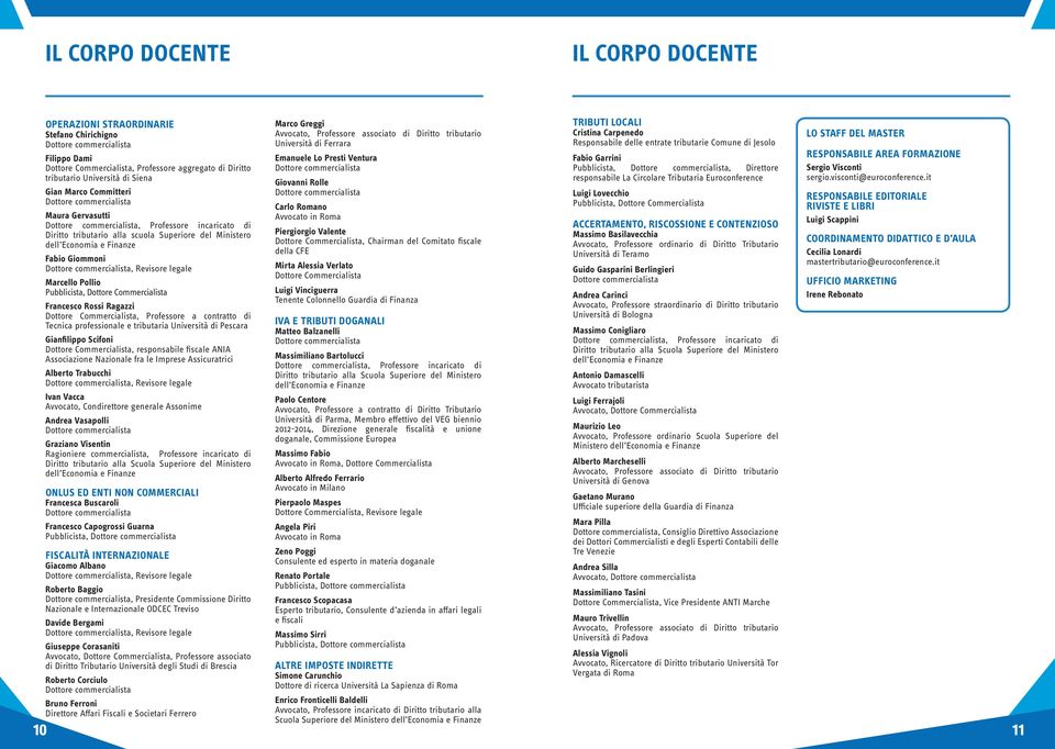 Francesco Rossi Ragazzi Dottore Commercialista, Professore a contratto di Tecnica professionale e tributaria Università di Pescara Gianfilippo Scifoni Dottore Commercialista, responsabile fiscale