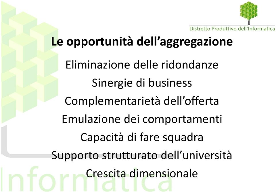 offerta Emulazione dei comportamenti Capacità di fare