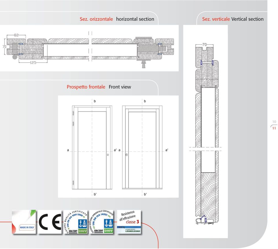 Prospetto frontale Front view 10 11