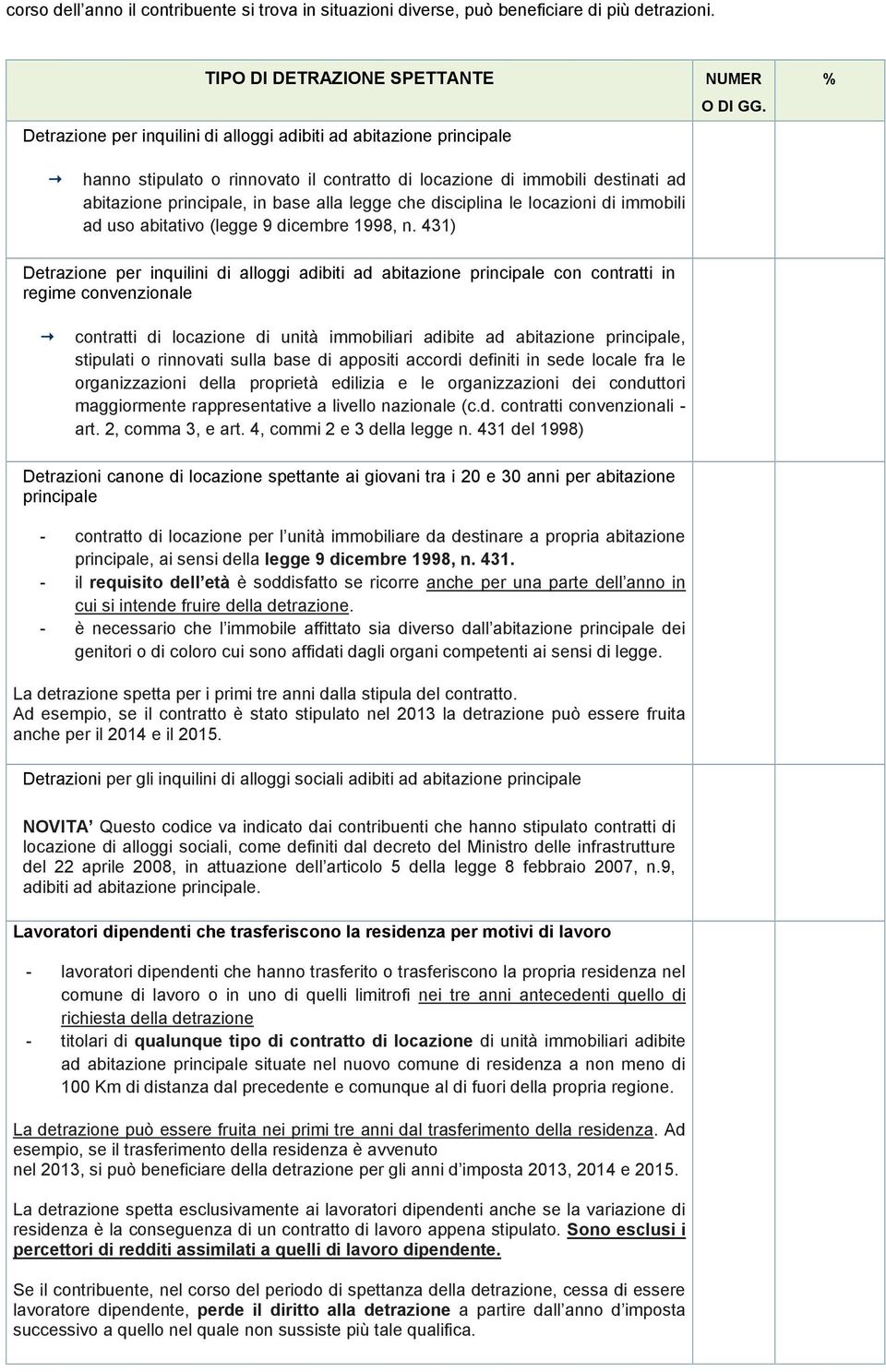 % hanno stipulato o rinnovato il contratto di locazione di immobili destinati ad abitazione principale, in base alla legge che disciplina le locazioni di immobili ad uso abitativo (legge 9 dicembre