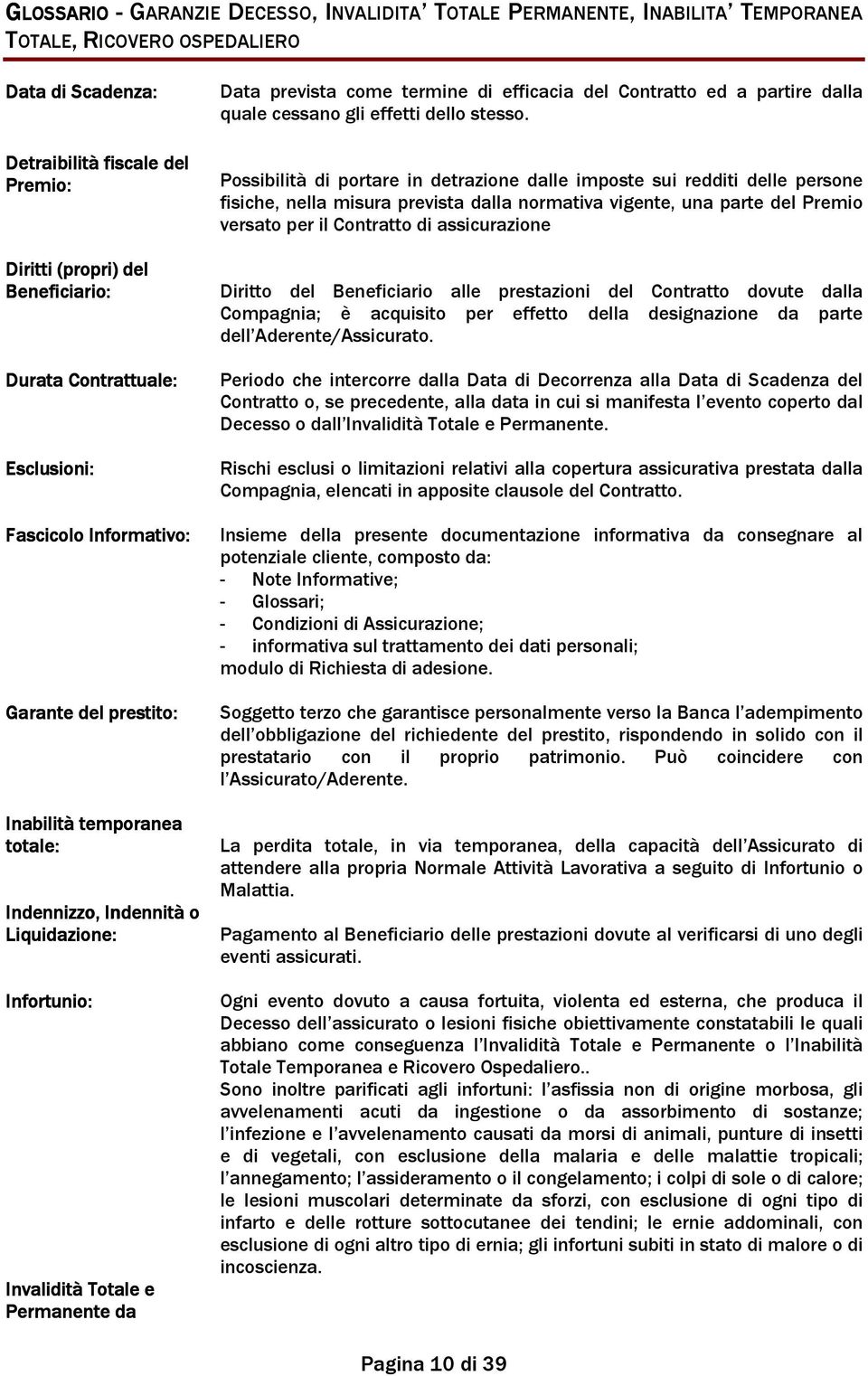 Possibilità di portare in detrazione dalle imposte sui redditi delle persone fisiche, nella misura prevista dalla normativa vigente, una parte del Premio versato per il Contratto di assicurazione