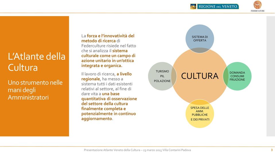 Il lavoro di ricerca, a livello regionale, ha messo a sistema tutti i dati esistenti relativi al settore, al fine di dare vita a una base quantitativa di osservazione del